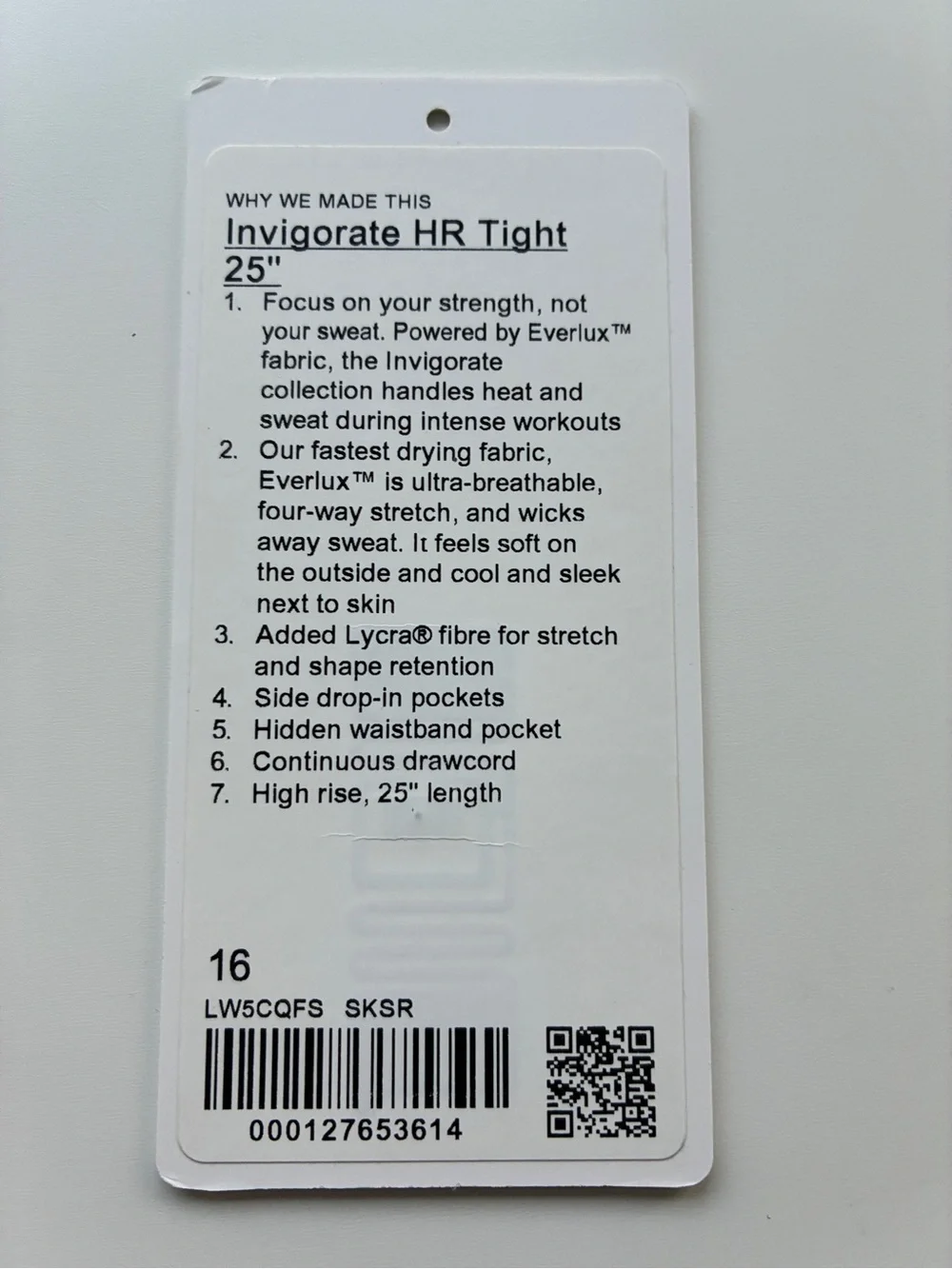 Lululemon Invigorate High-Rise Tight 25